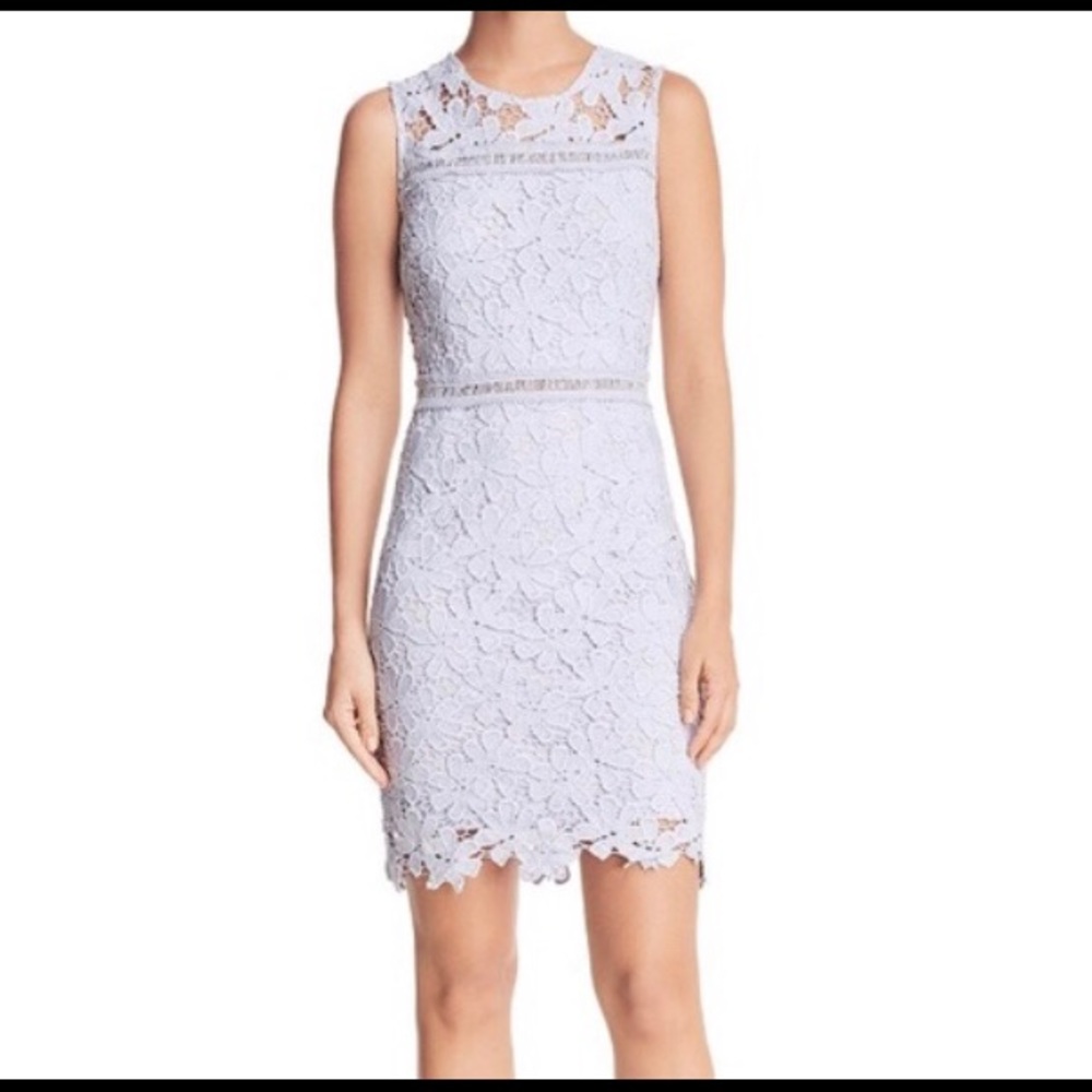 Lilac lace sheath dress